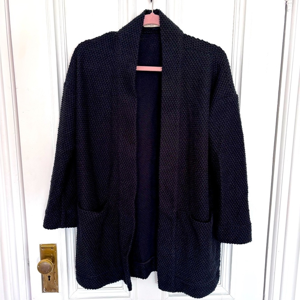 Marine Layer Women’s Birdseye Cardigan/Sweater Open Front Navy Size Medium
